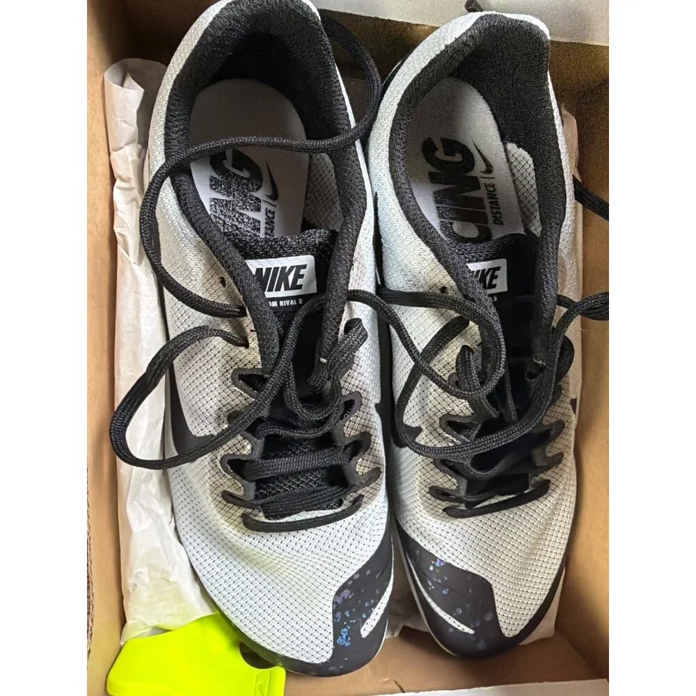 Nike Zoom Rival D10 Track & Field Spikes Sz 6 US White/Black New